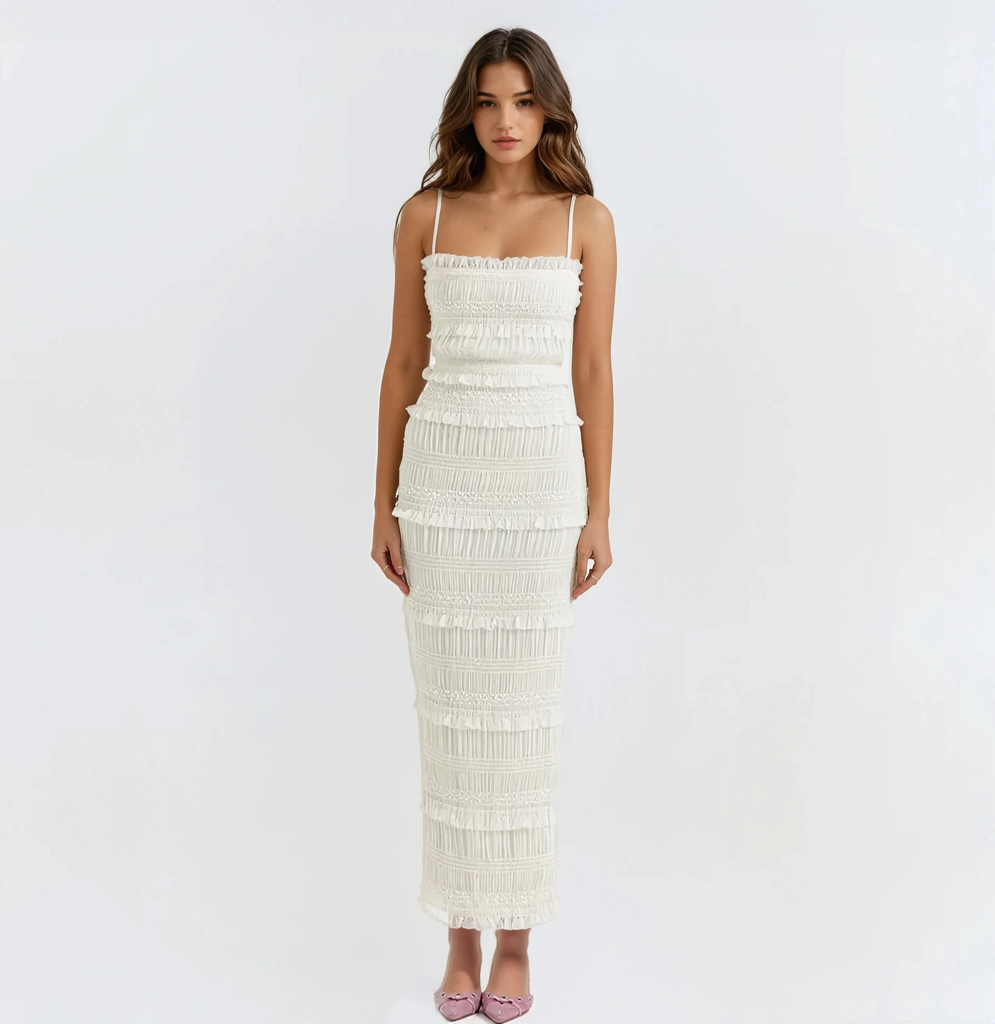 Sabrina Vintage Ruched Maxi Bodycon Dress House of Fleur Sabrina Vintage Ruched Maxi Bodycon Dress House of Fleur