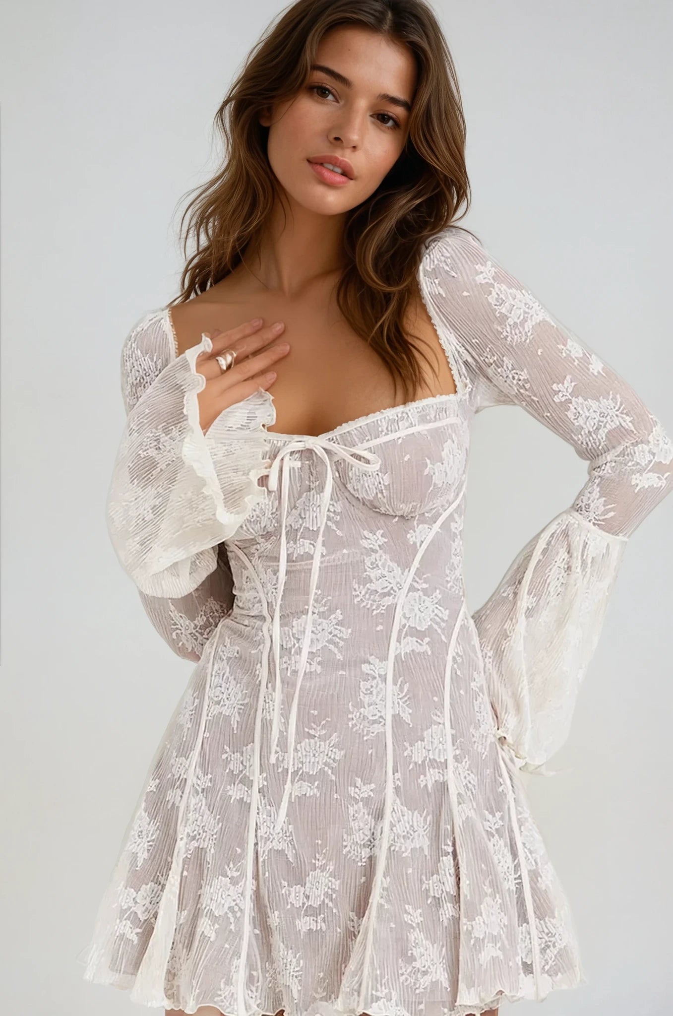 Anissa Vintage Lace Mini Dress House of Fleur Anissa Vintage Lace Mini Dress House of Fleur