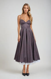 Vivian Polka Dot A-Line Midi Dress