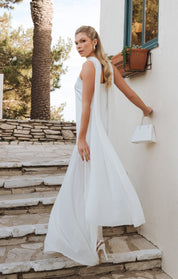 Lavienne Low Waist Sheer Maxi Dress with Scarf