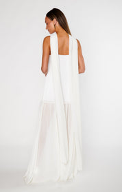 Lavienne Low Waist Sheer Maxi Dress with Scarf