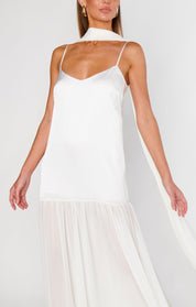 Lavienne Low Waist Sheer Maxi Dress with Scarf