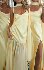 Lavienne Low Waist Sheer Maxi Dress with Scarf