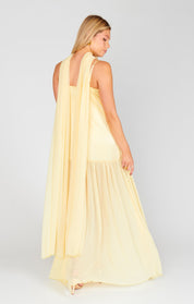 Lavienne Low Waist Sheer Maxi Dress with Scarf