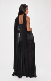 Lavienne Low Waist Sheer Maxi Dress with Scarf