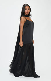 Lavienne Low Waist Sheer Maxi Dress with Scarf