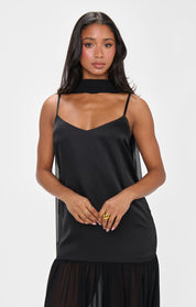 Lavienne Low Waist Sheer Maxi Dress with Scarf