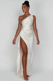 Aurelia Slit Satin Maxi Dress