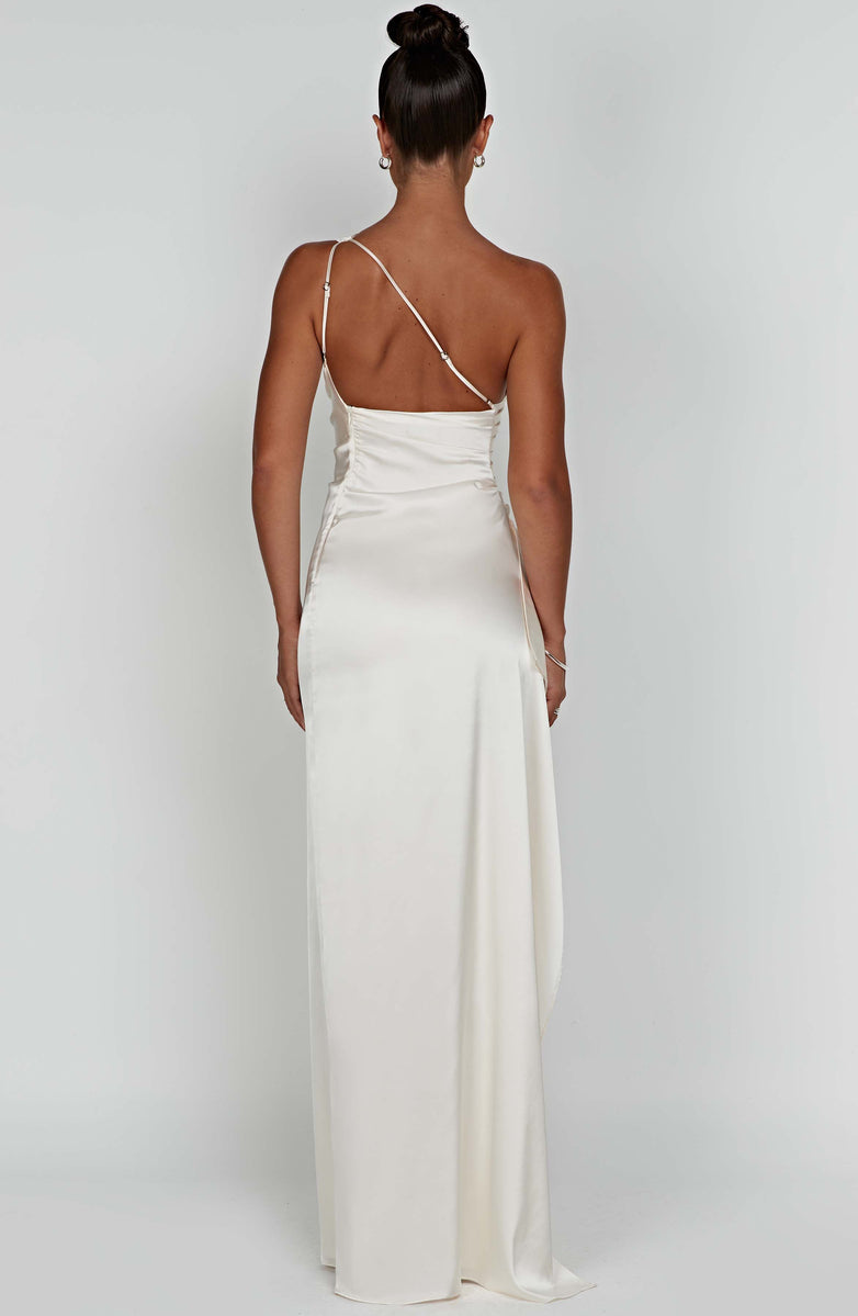 Aurelia Slit Satin Maxi Dress