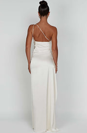 Aurelia Slit Satin Maxi Dress