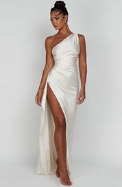 Aurelia Slit Satin Maxi Dress