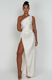 Aurelia Slit Satin Maxi Dress