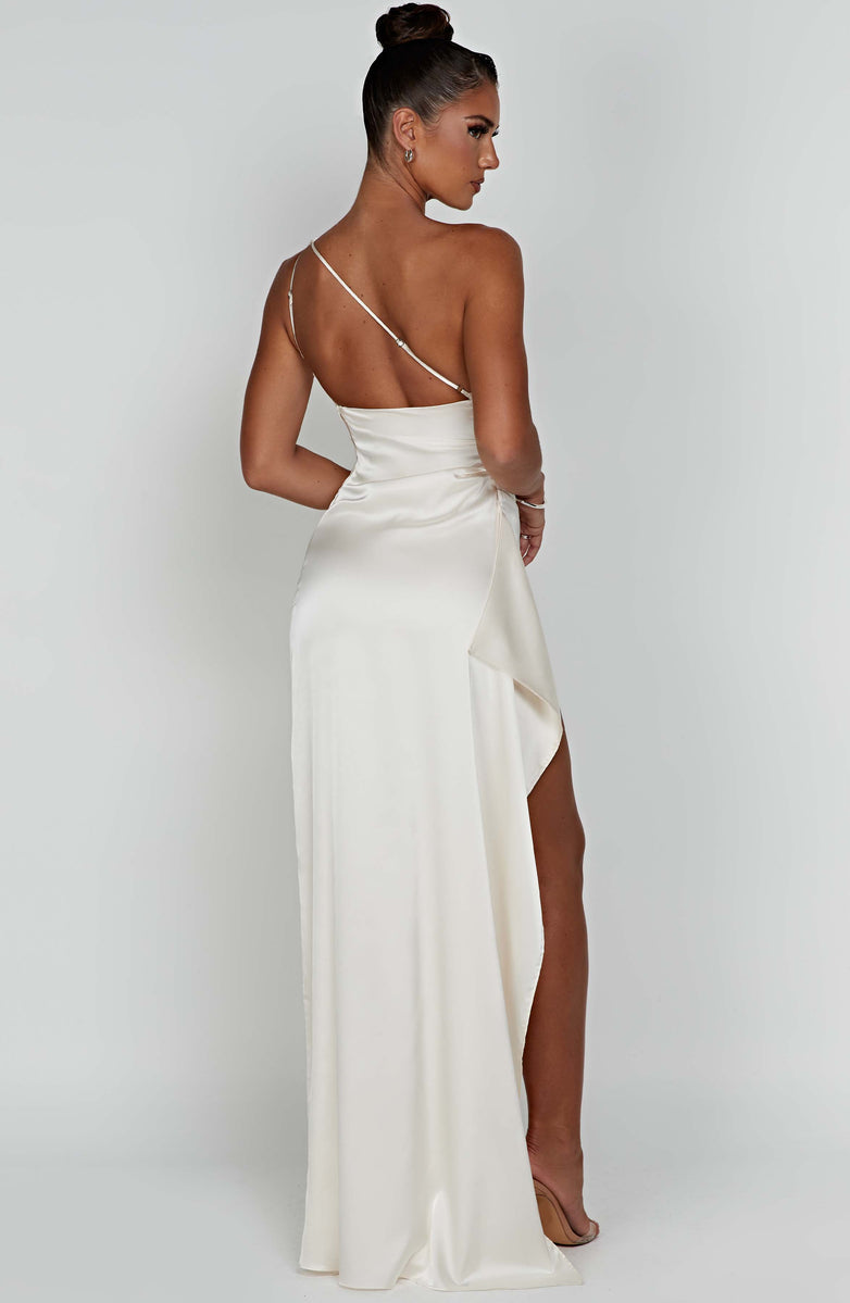 Aurelia Slit Satin Maxi Dress
