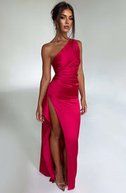 Aurelia Slit Satin Maxi Dress