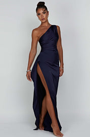 Aurelia Slit Satin Maxi Dress