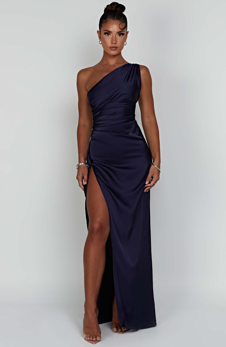 Aurelia Slit Satin Maxi Dress