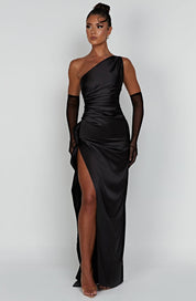 Aurelia Slit Satin Maxi Dress