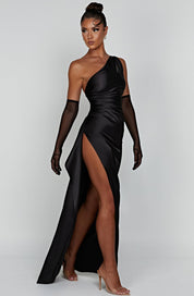Aurelia Slit Satin Maxi Dress