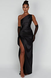 Aurelia Slit Satin Maxi Dress