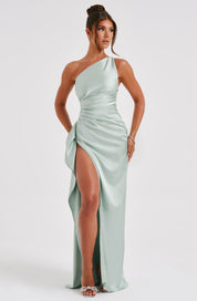 Aurelia Slit Satin Maxi Dress
