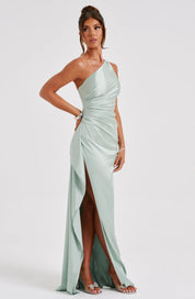 Aurelia Slit Satin Maxi Dress