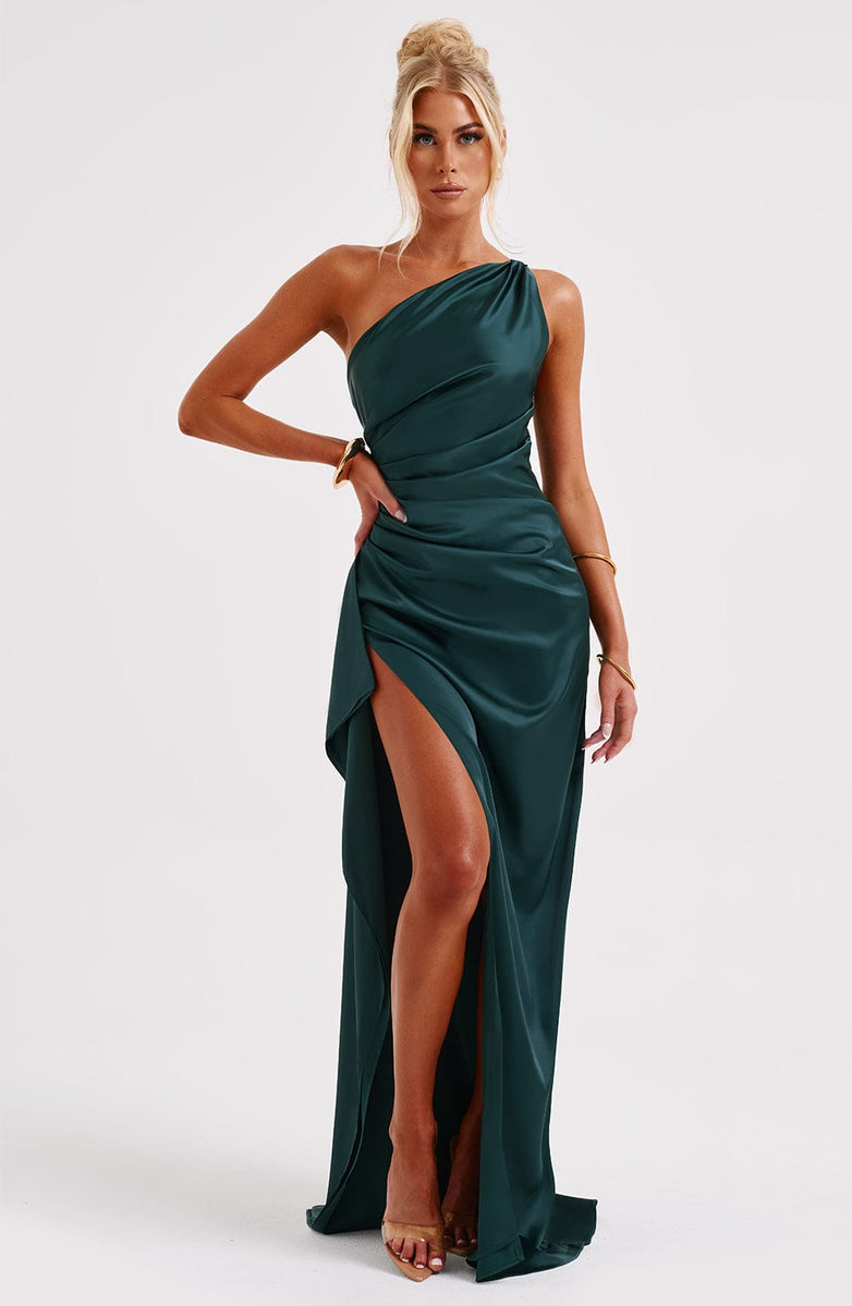 Aurelia Slit Satin Maxi Dress