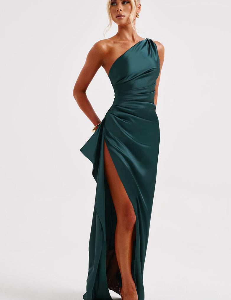 Aurelia Slit Satin Maxi Dress