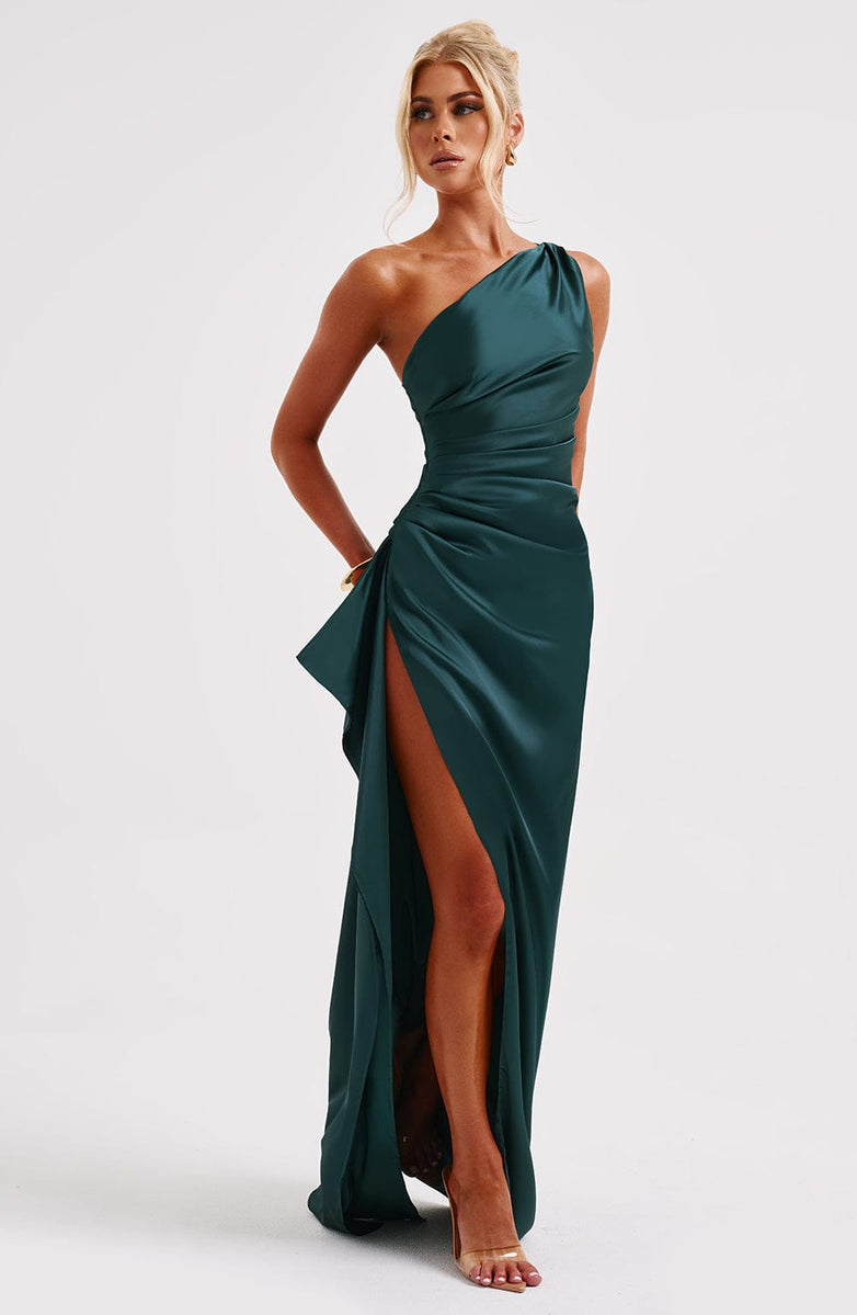 Aurelia Slit Satin Maxi Dress
