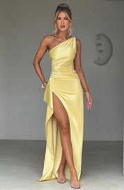 Aurelia Slit Satin Maxi Dress