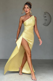 Aurelia Slit Satin Maxi Dress