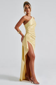 Aurelia Slit Satin Maxi Dress