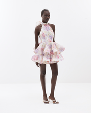 Riviera Bloom Bow Mini Dress