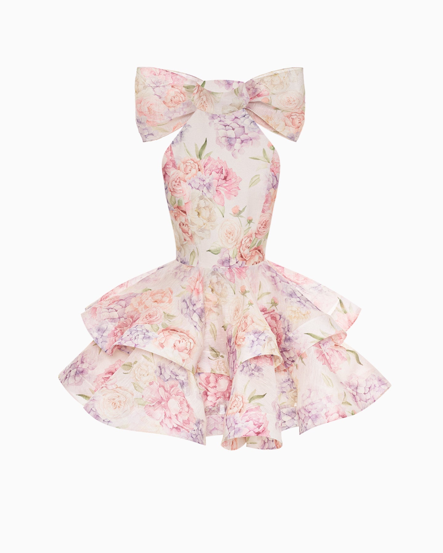 Riviera Bloom Bow Mini Dress