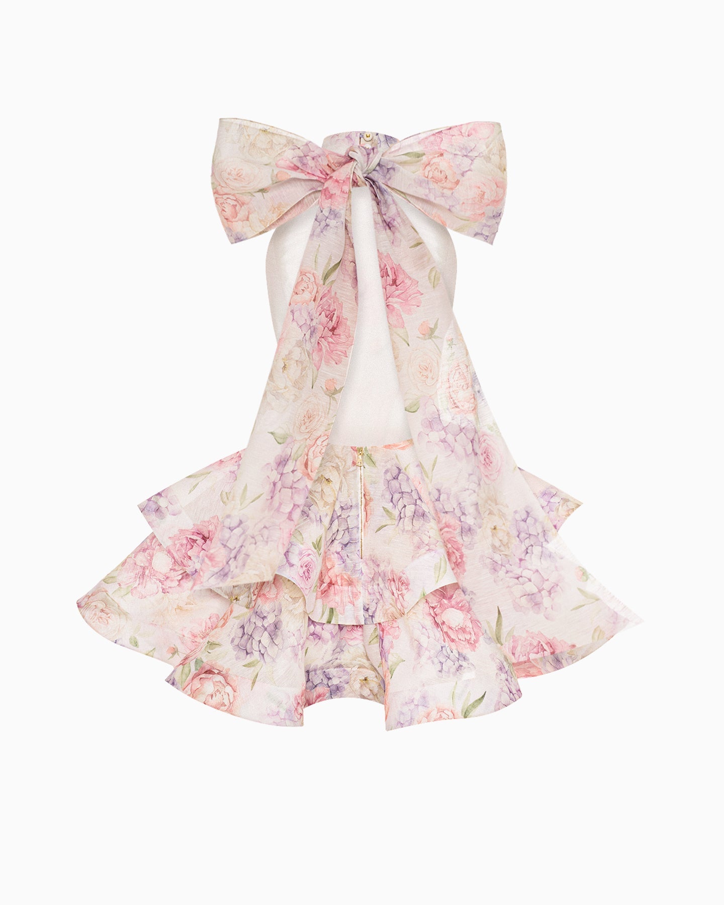Riviera Bloom Bow Mini Dress