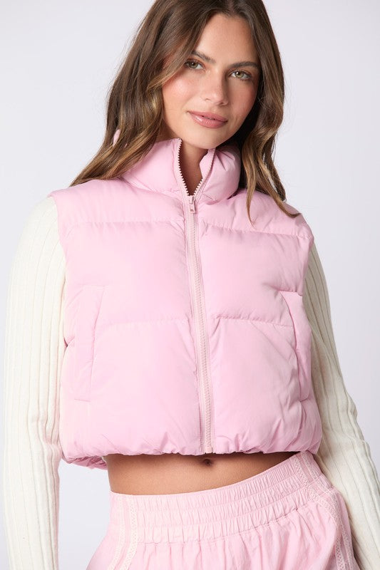 Celeste Puffer Vest with Satin Bow