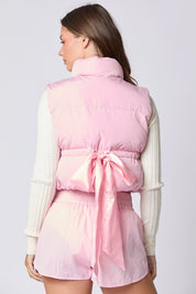 Celeste Puffer Vest with Satin Bow