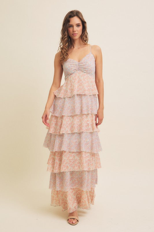 Flora Tiered Floral Maxi Dress