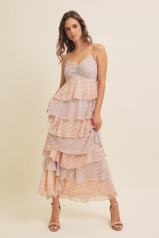 Flora Tiered Floral Maxi Dress