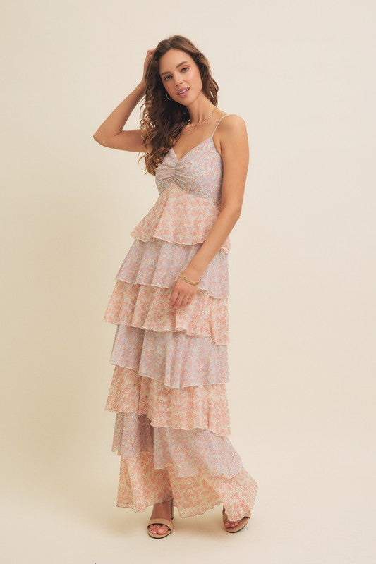 Flora Tiered Floral Maxi Dress