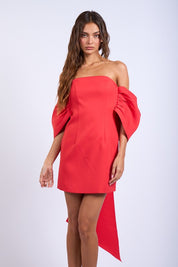 Bella Off-Shoulder Bow Mini Dress