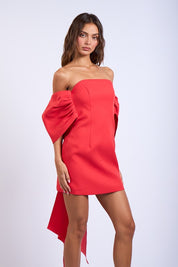 Bella Off-Shoulder Bow Mini Dress