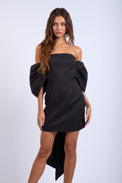 Bella Off-Shoulder Bow Mini Dress