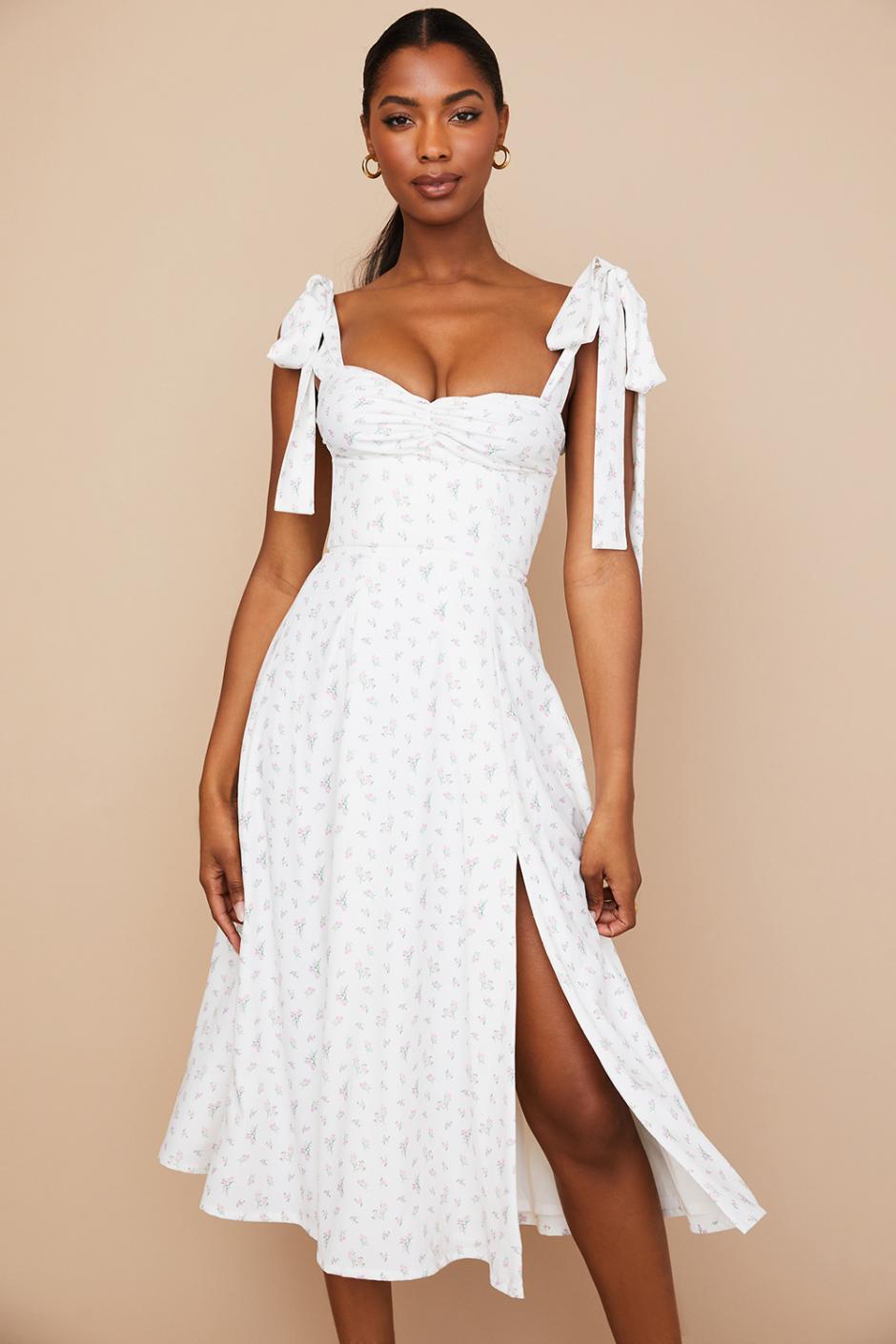 Florencia Floral Split Midi Dress – House of Fleur