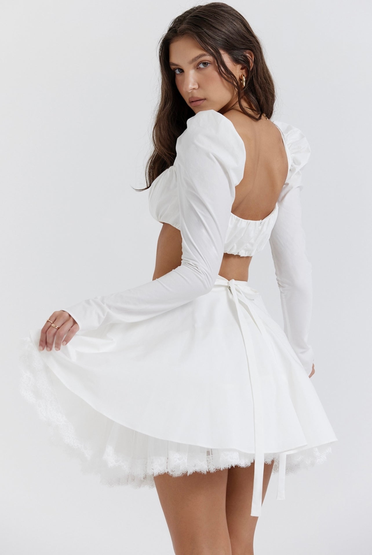 Tatiana White Bow Mini Skirt