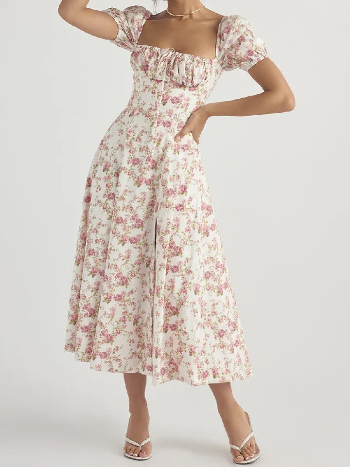 Adalyn Floral Split Midi Dress