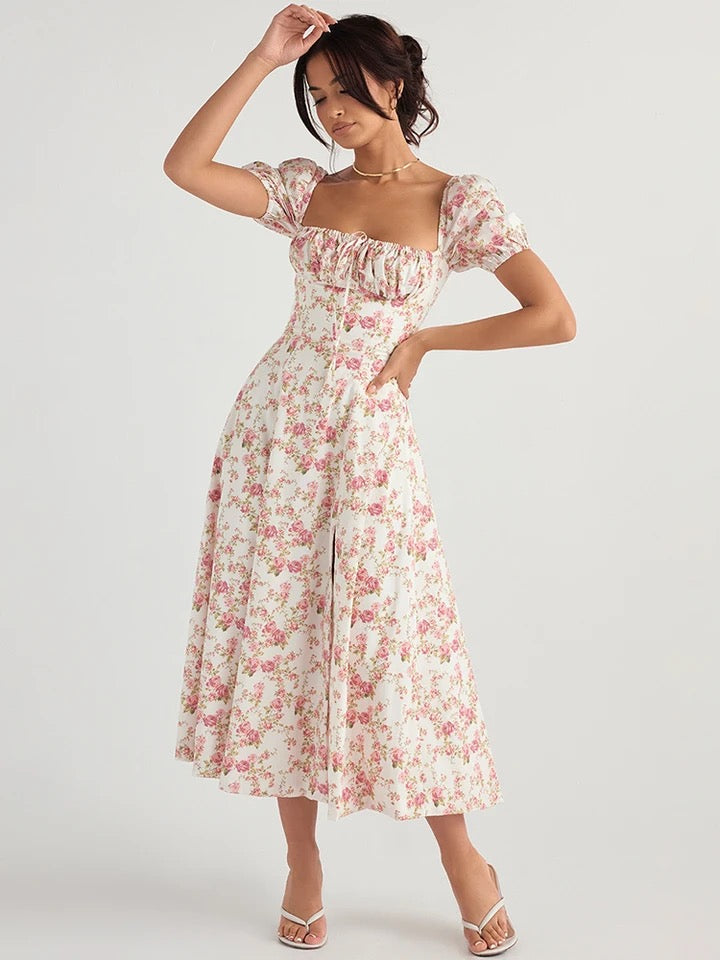 Adalyn Floral Split Midi Dress