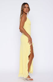 Bianca Slit Maxi Ruffled Dress