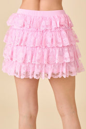 Candy Dreams Lace Tiered Mini Skort