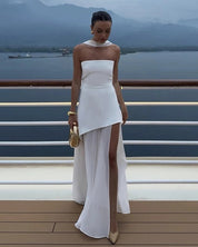 Calantha Slit Tulle Gown