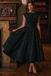 Evangeline Backless Pleated Midi Dress